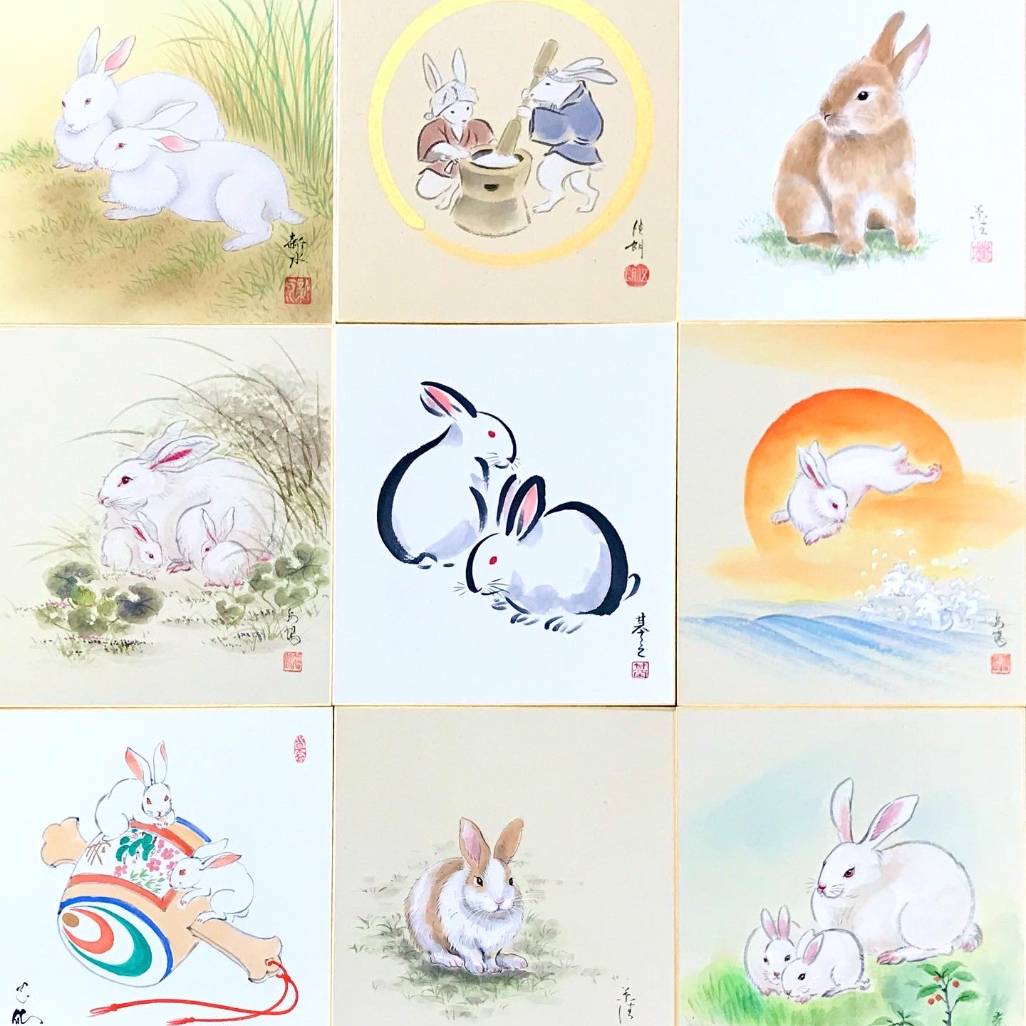 干支卯（うさぎ）の色紙、入荷しました - 吉村唐木店