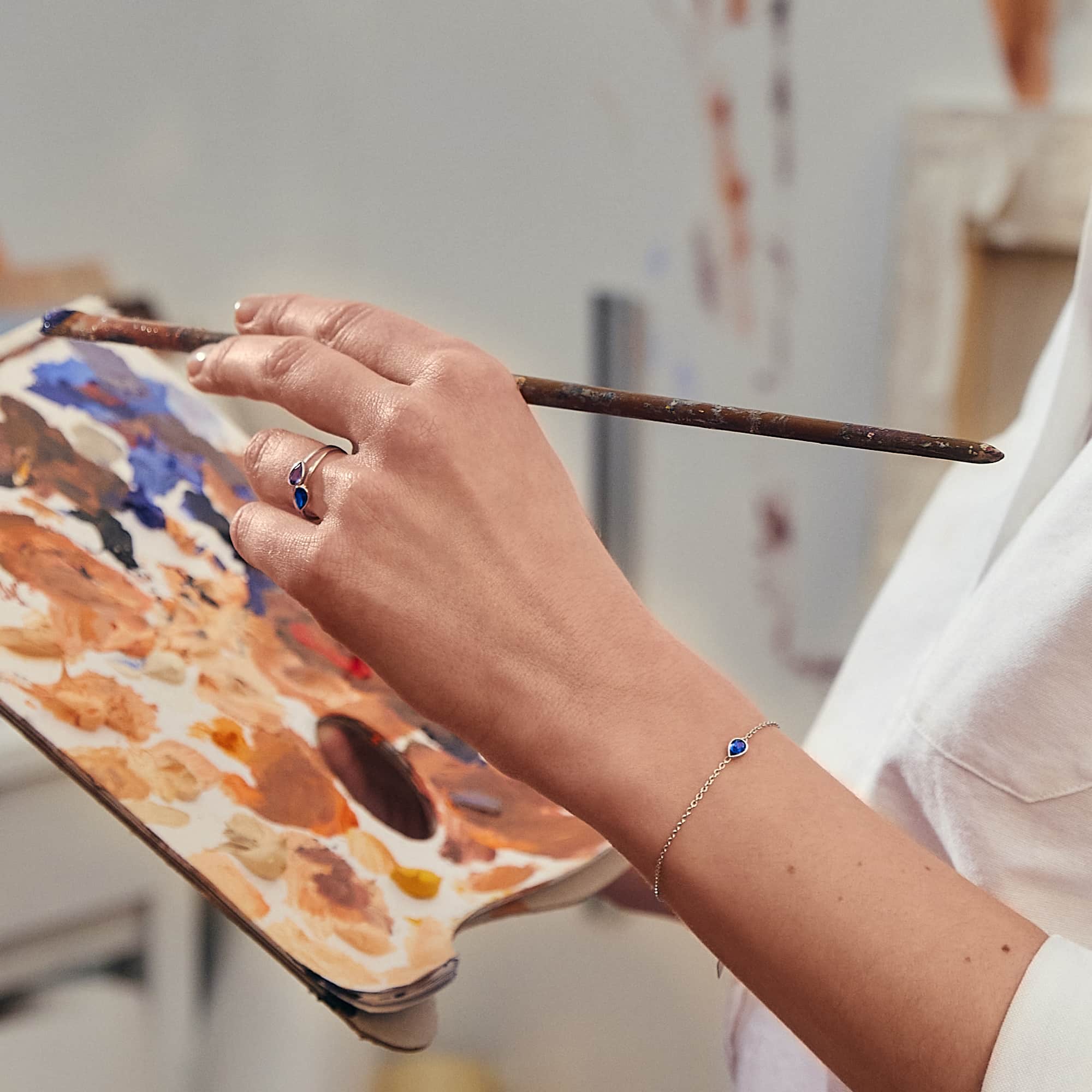 ブレスレット 18金ピンクゴールド タンザナイト Gemmyorama