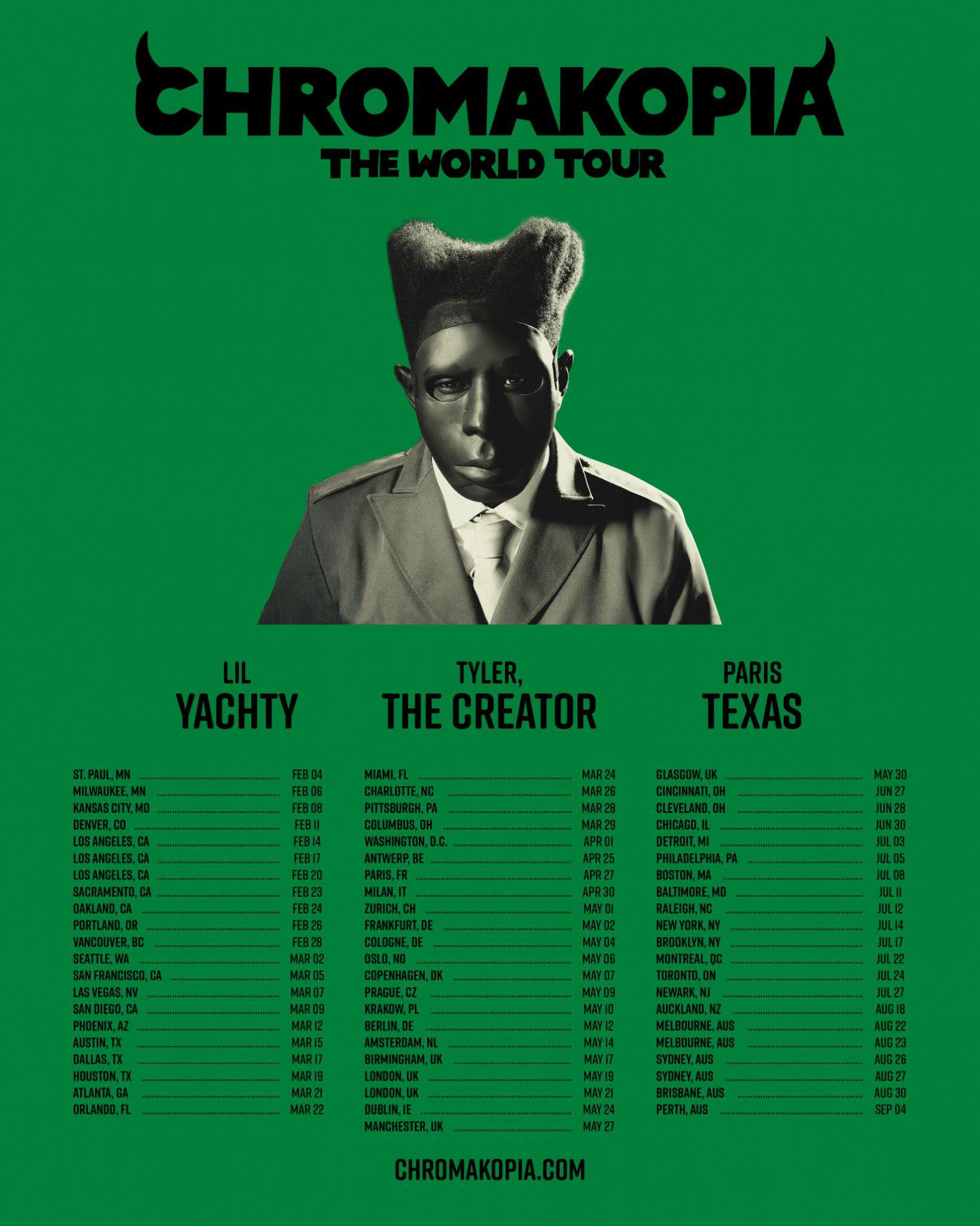 Tyler, The Creator Annouces 'Chromakopia: The World Tour' Ahead of