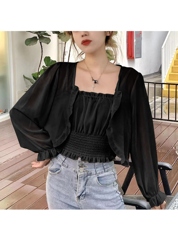 フリルシアーボレロXシャーリングキャミソールアンサンブル[at1885