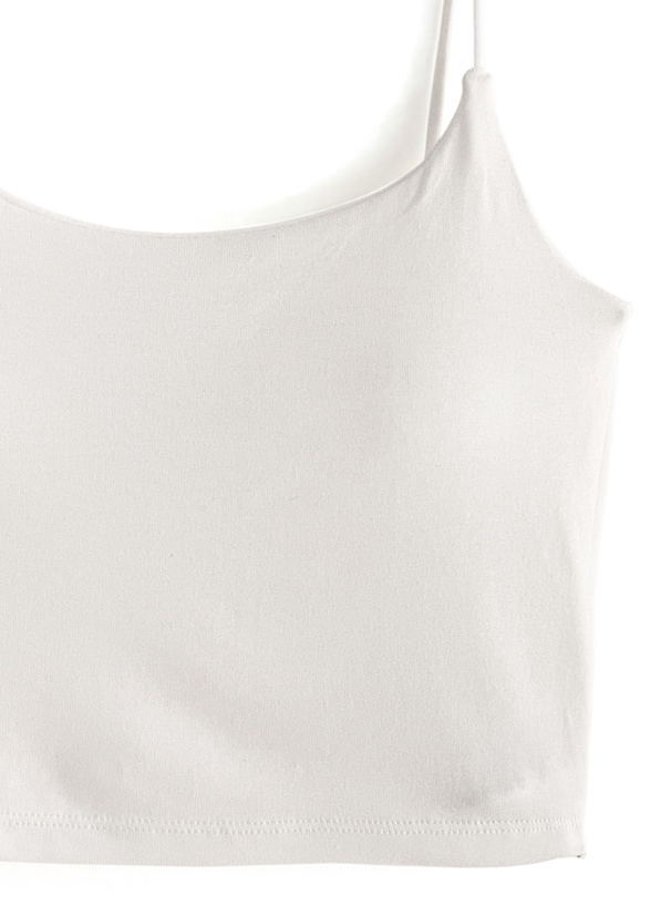 パッド入りバックオープンクロップド丈キャミソール[at2028