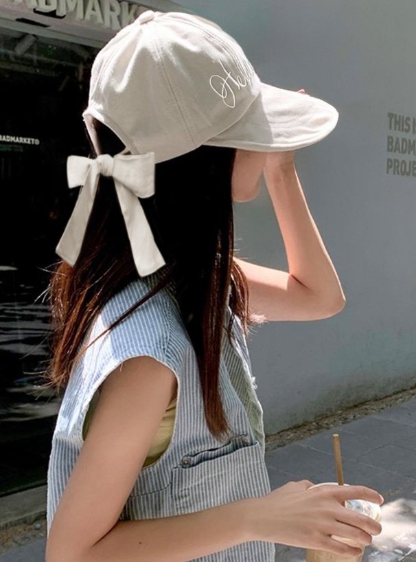 ロゴ刺繍バックリボンキャップ[dd345] | レディースファッション通販の