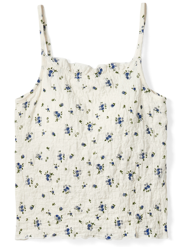 パット付き小花柄シワ加工キャミソール[dk885] | レディース