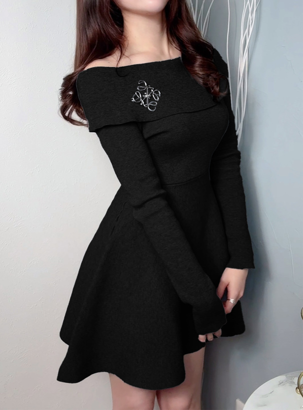 オフショルダーニットフレアワンピース[dr661] | レディース