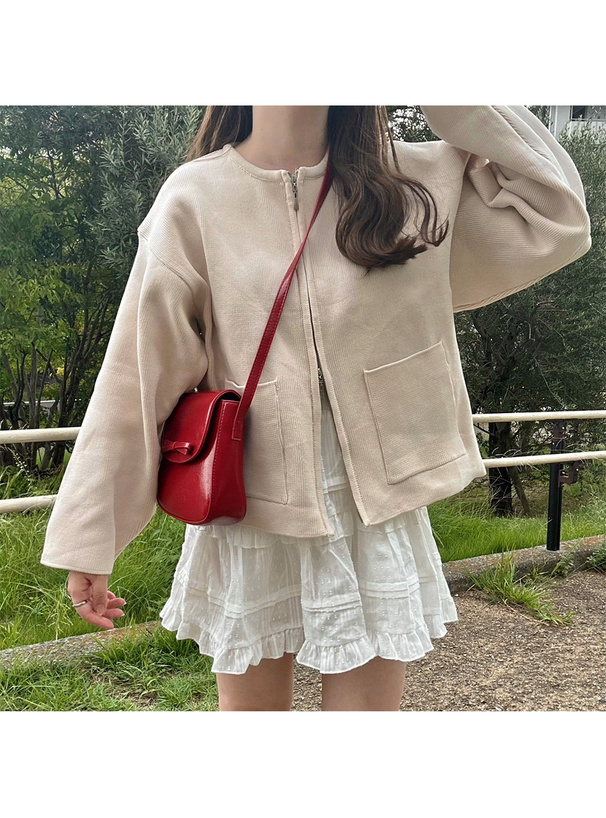 ダブルジップポケットニットカーディガン[kz471] | レディース