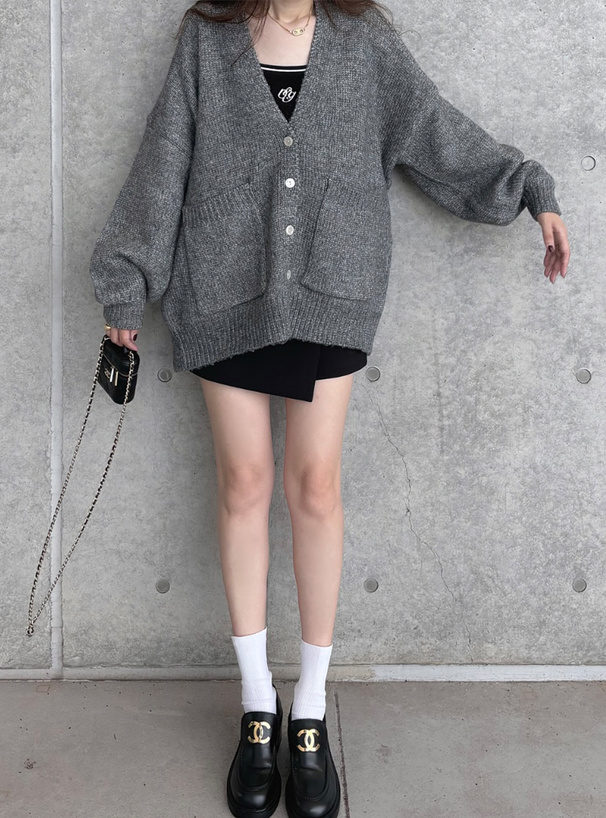 ウールMIXモヘヤタッチニットカーディガン[kz220] | レディース