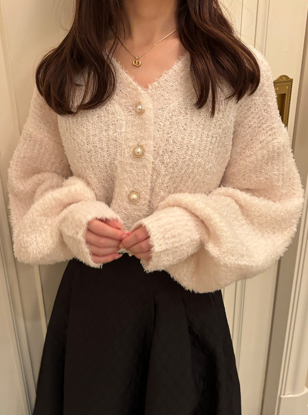 シャギーニットショート丈カーディガン[kz333] | レディース