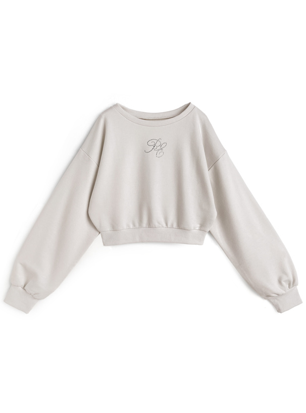 ラインストーンロゴスウェットトップス[sm354] | レディース