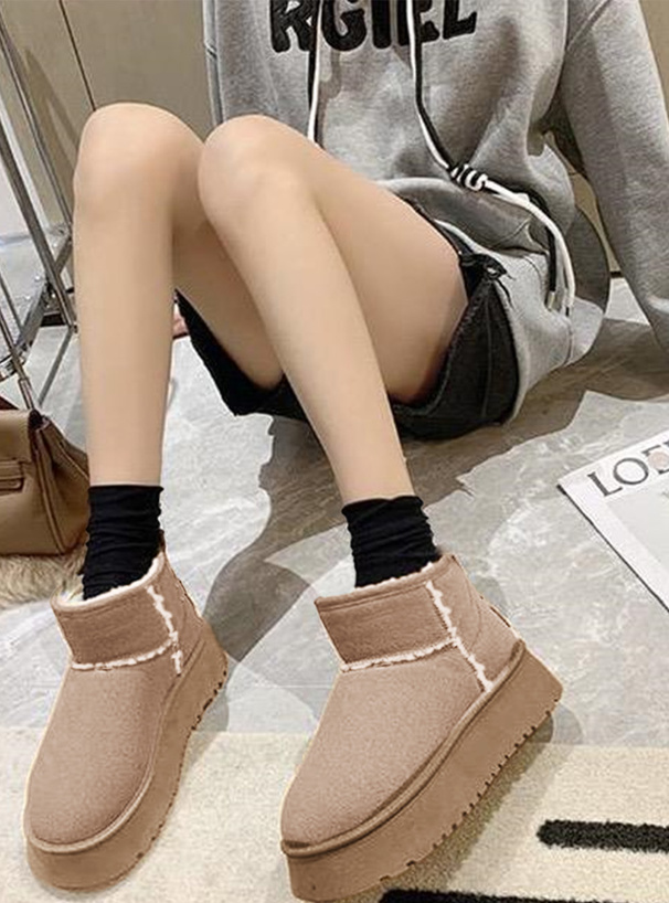 厚底アウトシームムートンショートブーツ[zr1090] | レディース