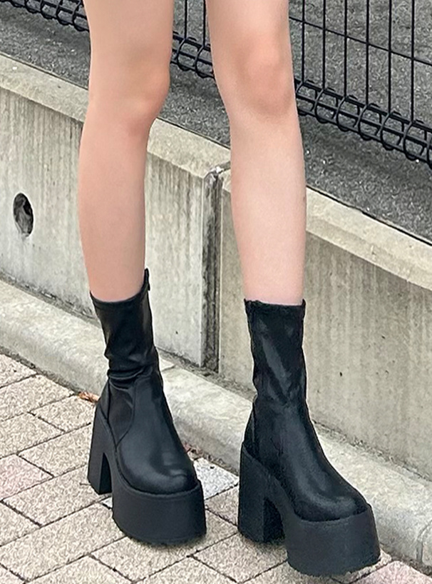 ストレッチチャンキーヒールブーツ[zr1207] | レディースファッション