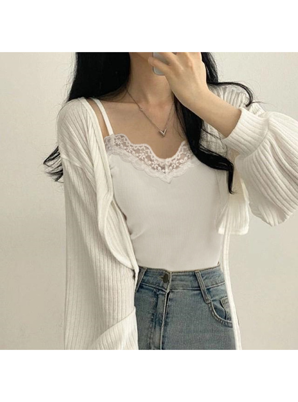 コットンレースキャミソール[ze663] | レディースファッション通販の