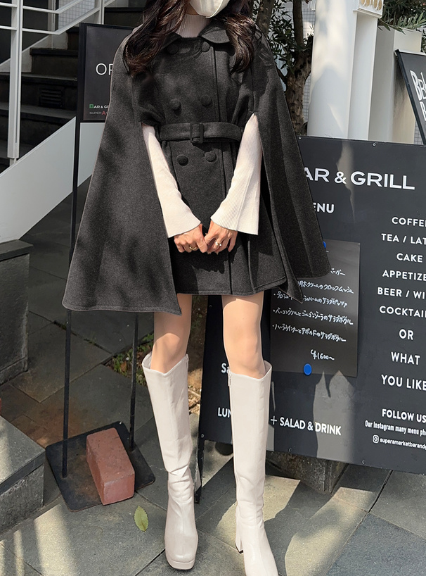 ベルト付きケープコート[ze762] | レディースファッション通販の