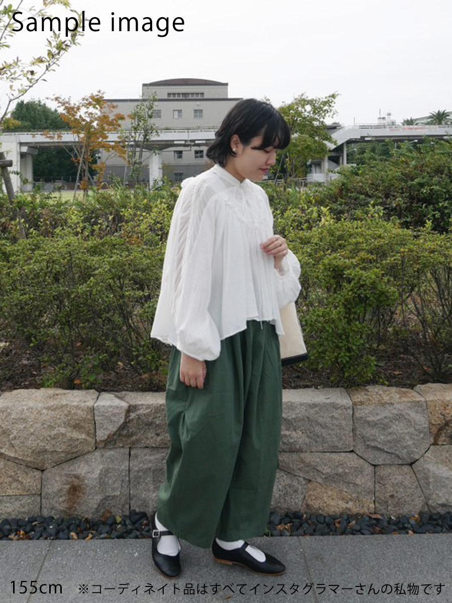 ワイドタックパンツ 綿ハイカウントチノ | パンツフルレングス