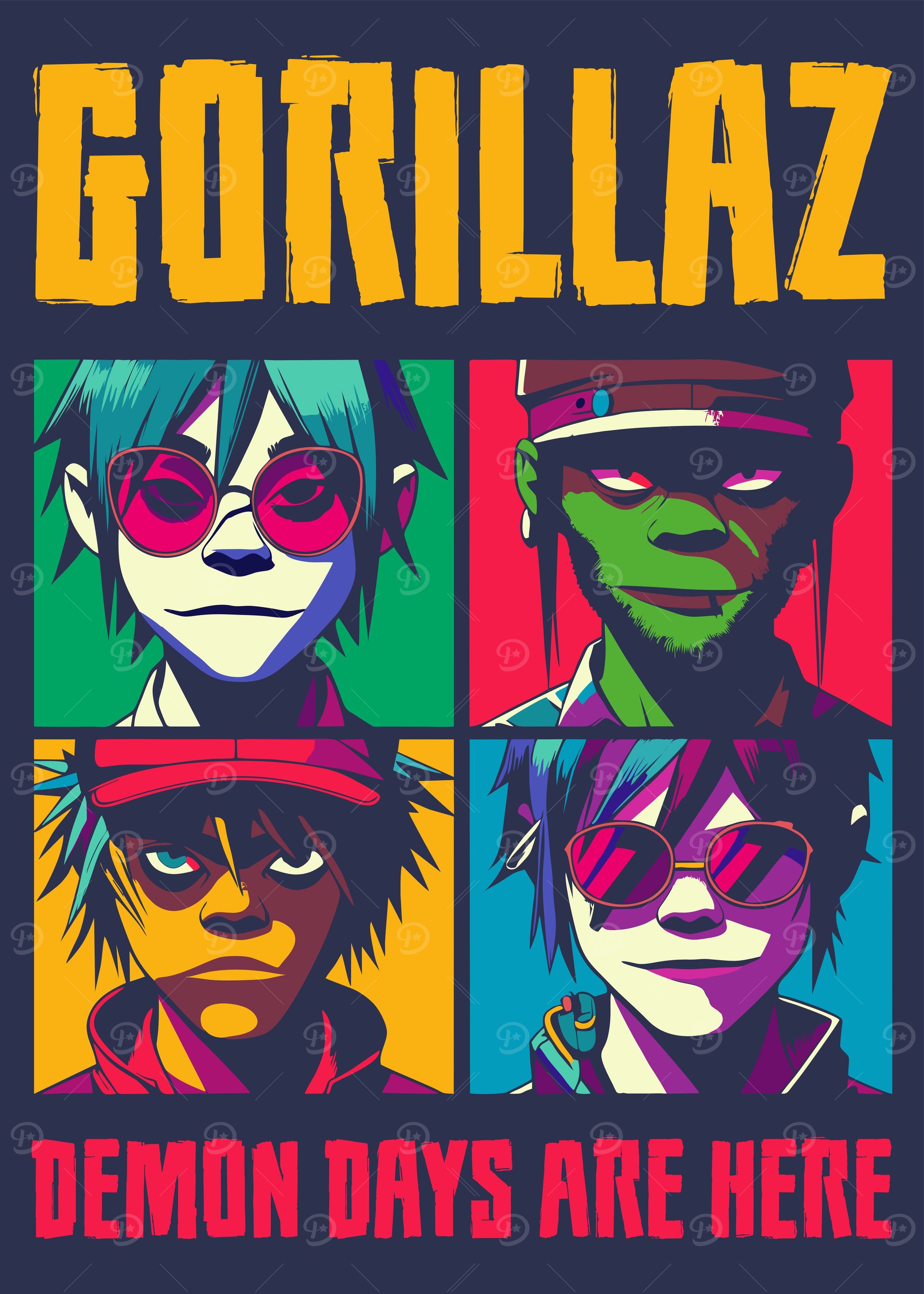 Gorillaz Demon Days ' Poster, picture, metal print, paint by