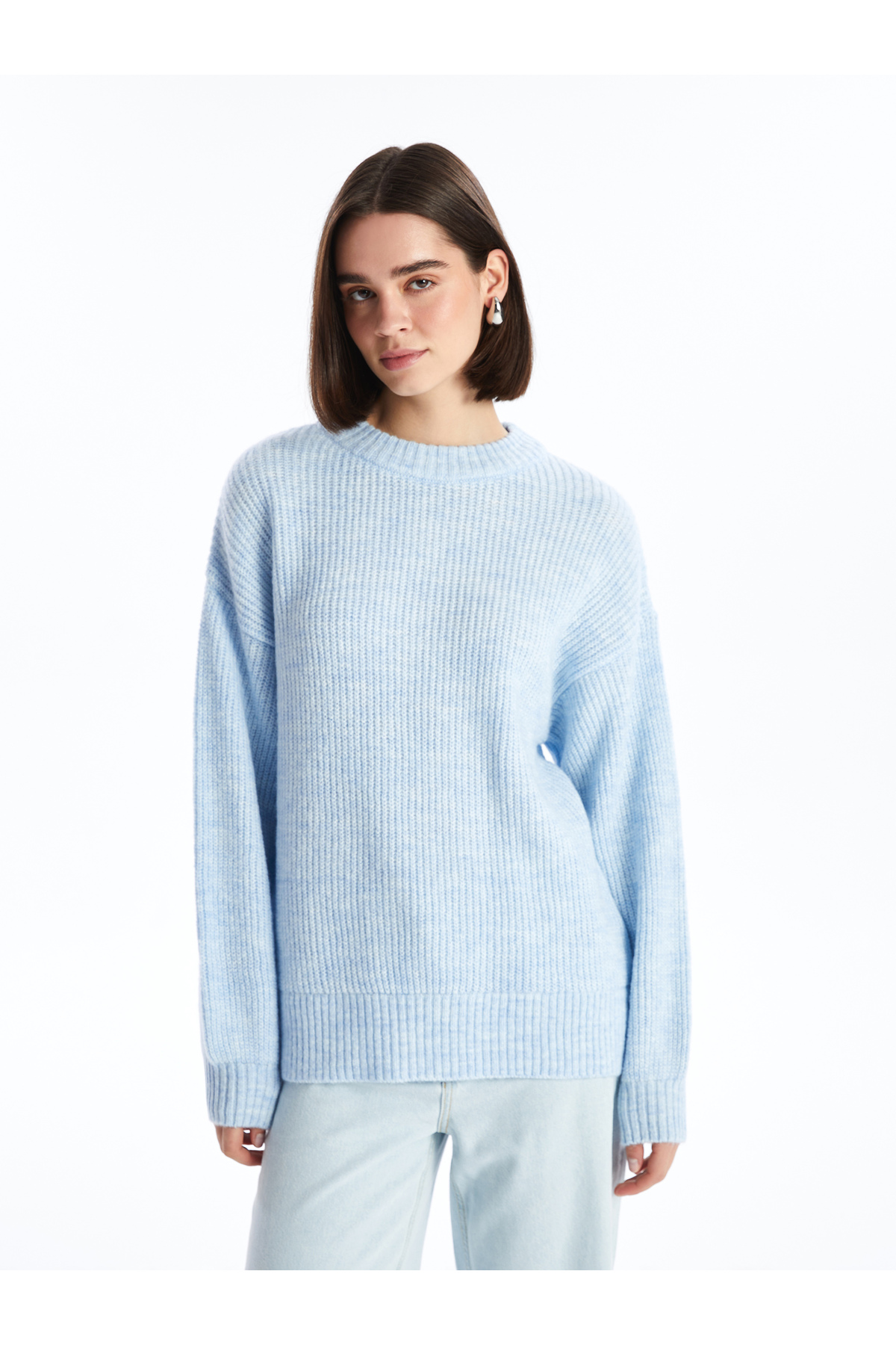 LC Waikiki Bisiklet Yaka Duz Uzun Kollu Kadin Triko Kazak