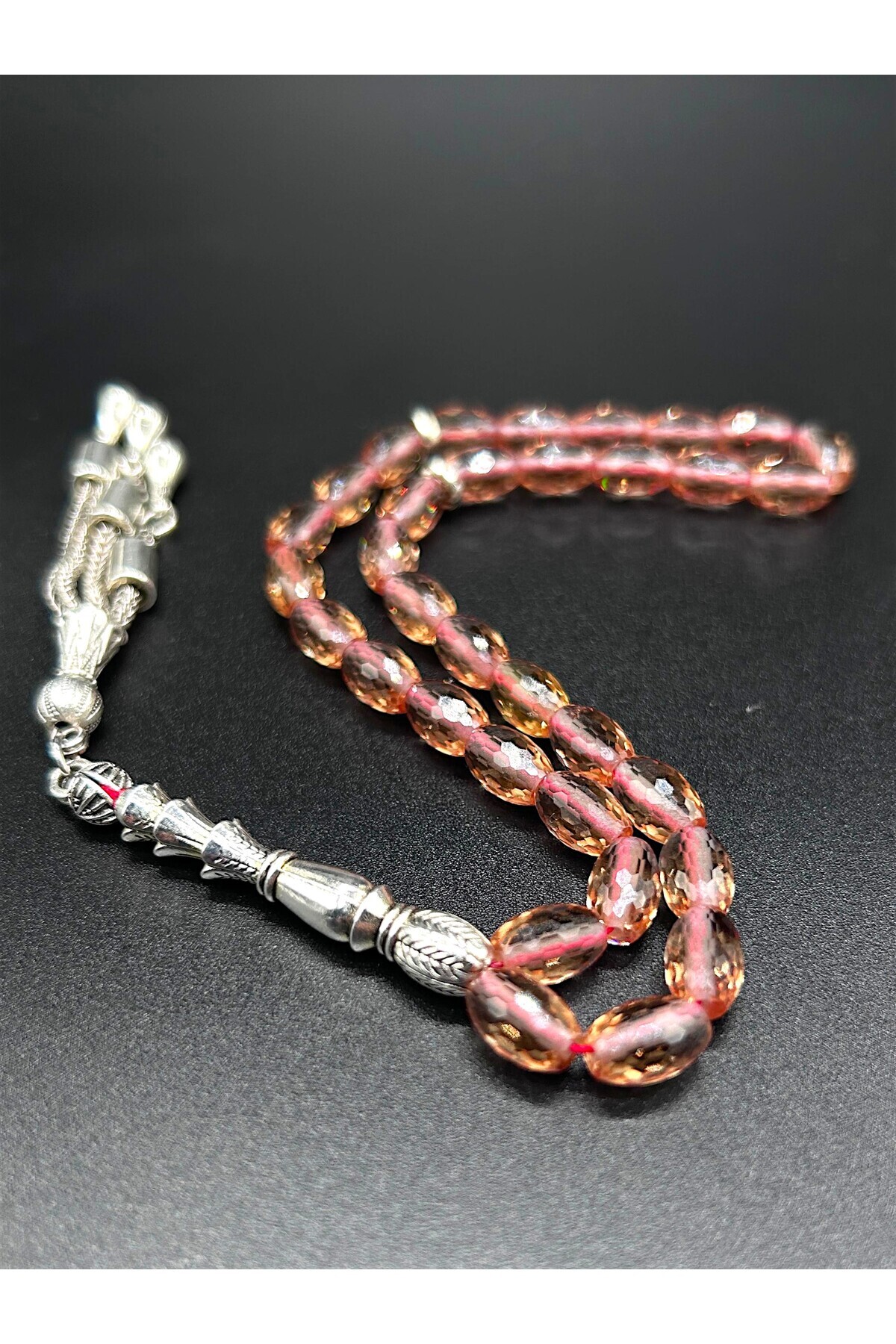 Doğaltaş Renk Değiştiren Zultanit Taşı Tesbih, 6x9,5mm, Hediyelik