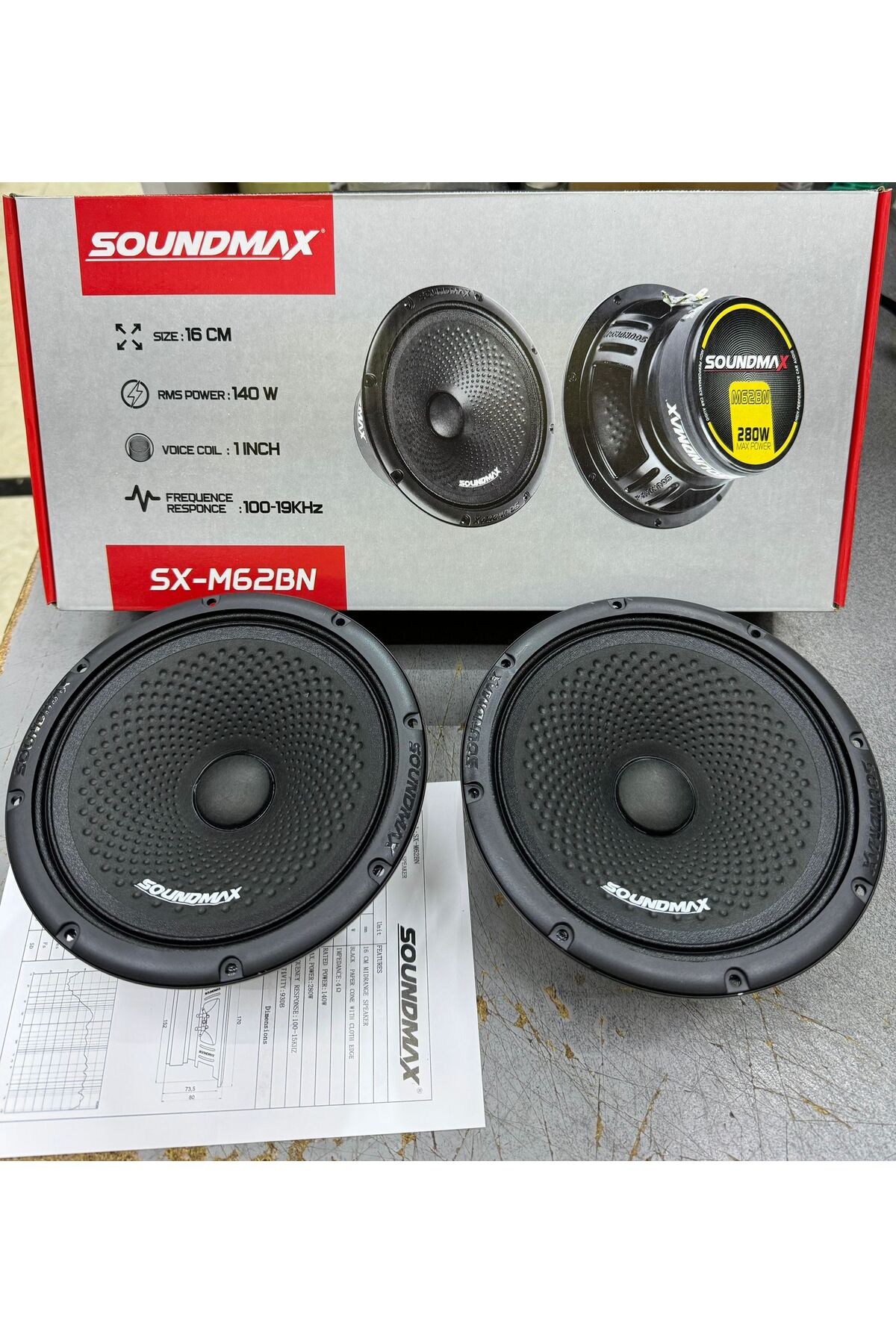 Soundmax Sx-m62bn Pro Serisi 16 cm midrange ciftti 560watt 280rms