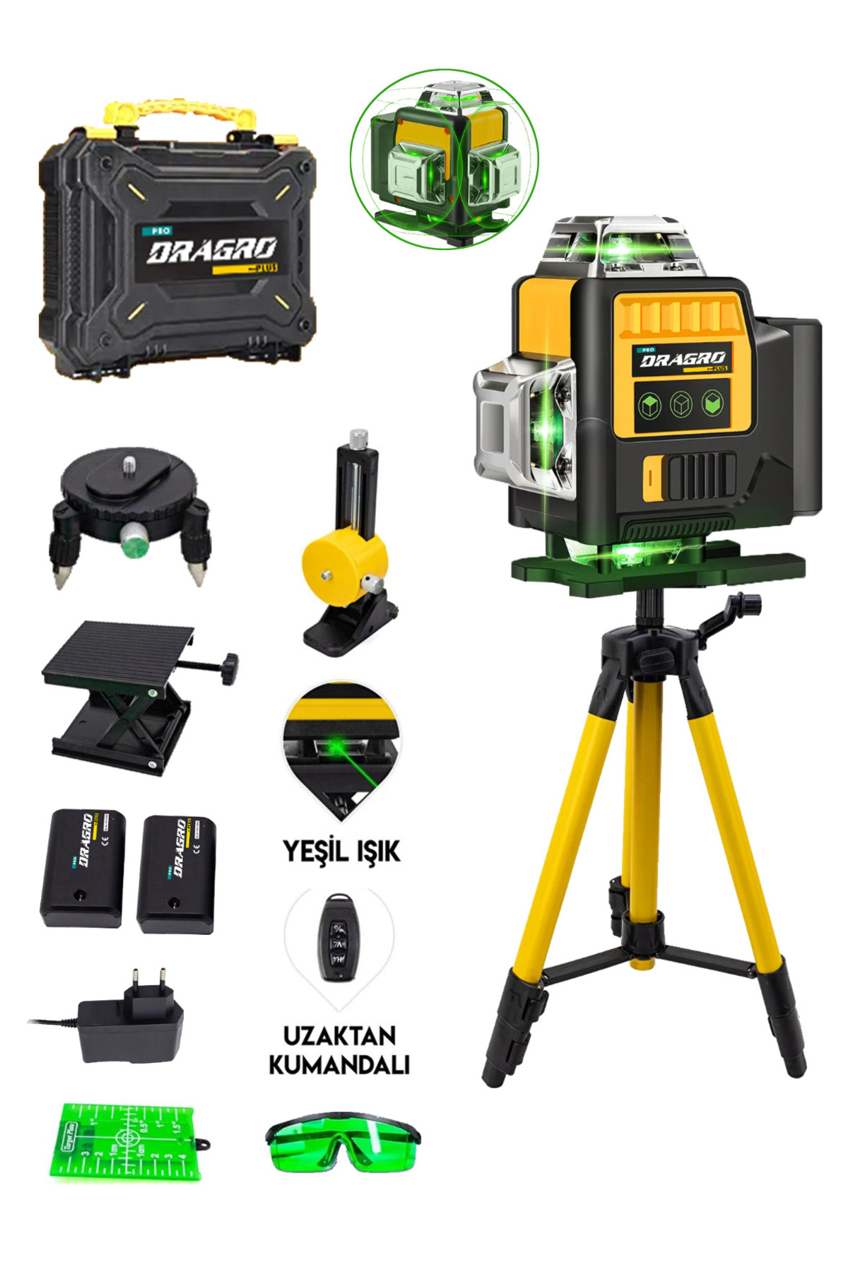 Genel Markalar 16 Köşe Tripodlu Yeşil Lazer Hizalama Terazi 360
