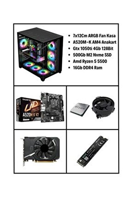 RAMTECH BİLGİSAYAR EcoGaming V30 Ryzen 5 5500 | Gtx 1050ti 4Gb