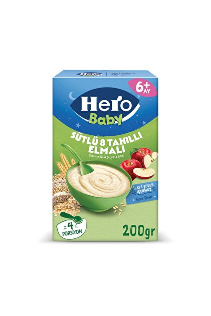Hero Baby Sütlü 8 Tahıllı Elmalı Kaşık Mama 200g - Fiyatı, Yorumları