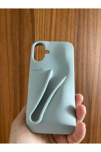 Newon İPHONE 16 PLUS GRİ RHODE LİP CASE LOGOLU TELEFON KILIFI