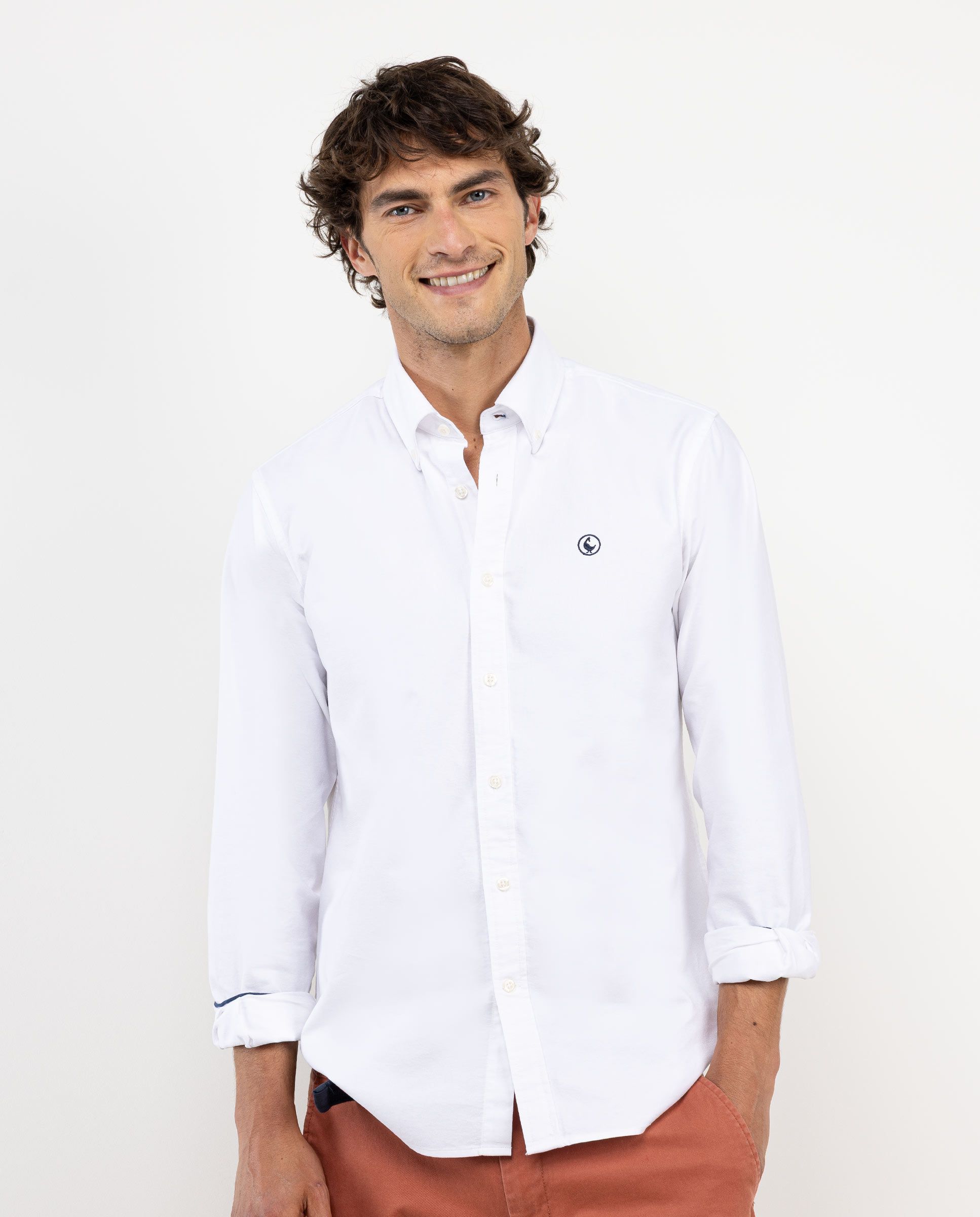 El Ganso® White Solid-Coloured Oxford Shirt