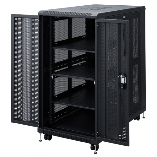 サーバーラック｜19インチマウント・24U・ハーフ・メッシュ扉・即納