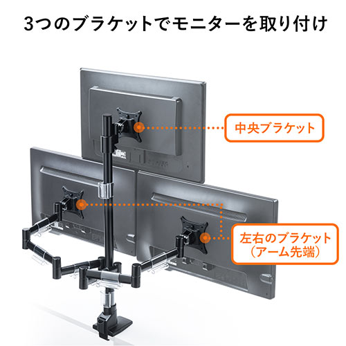 モニターアーム（ディスプレイアーム・3画面・トリプルディスプレイ