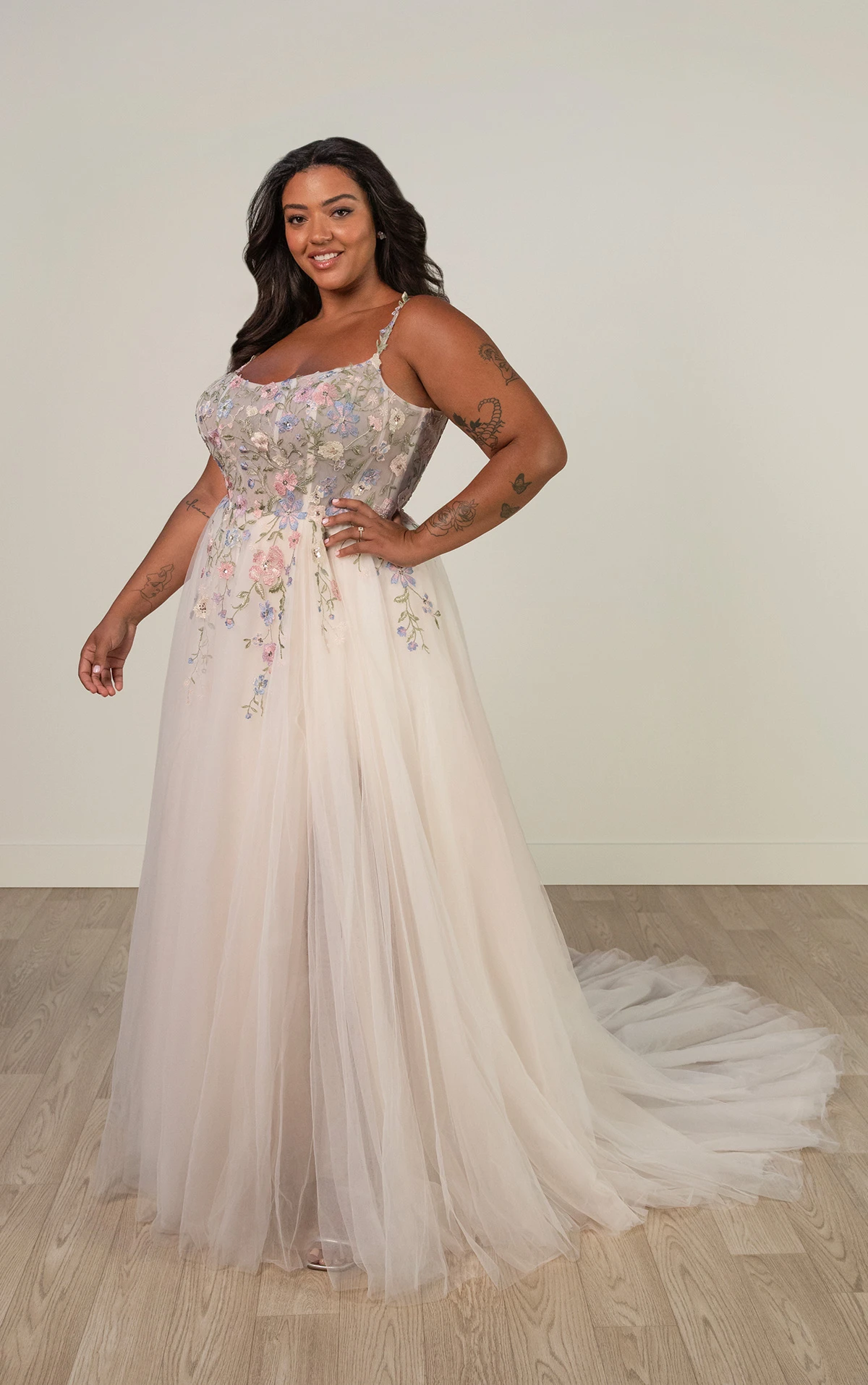 Plus Size Fairytale Lace and Tulle A-Line Wedding Dress