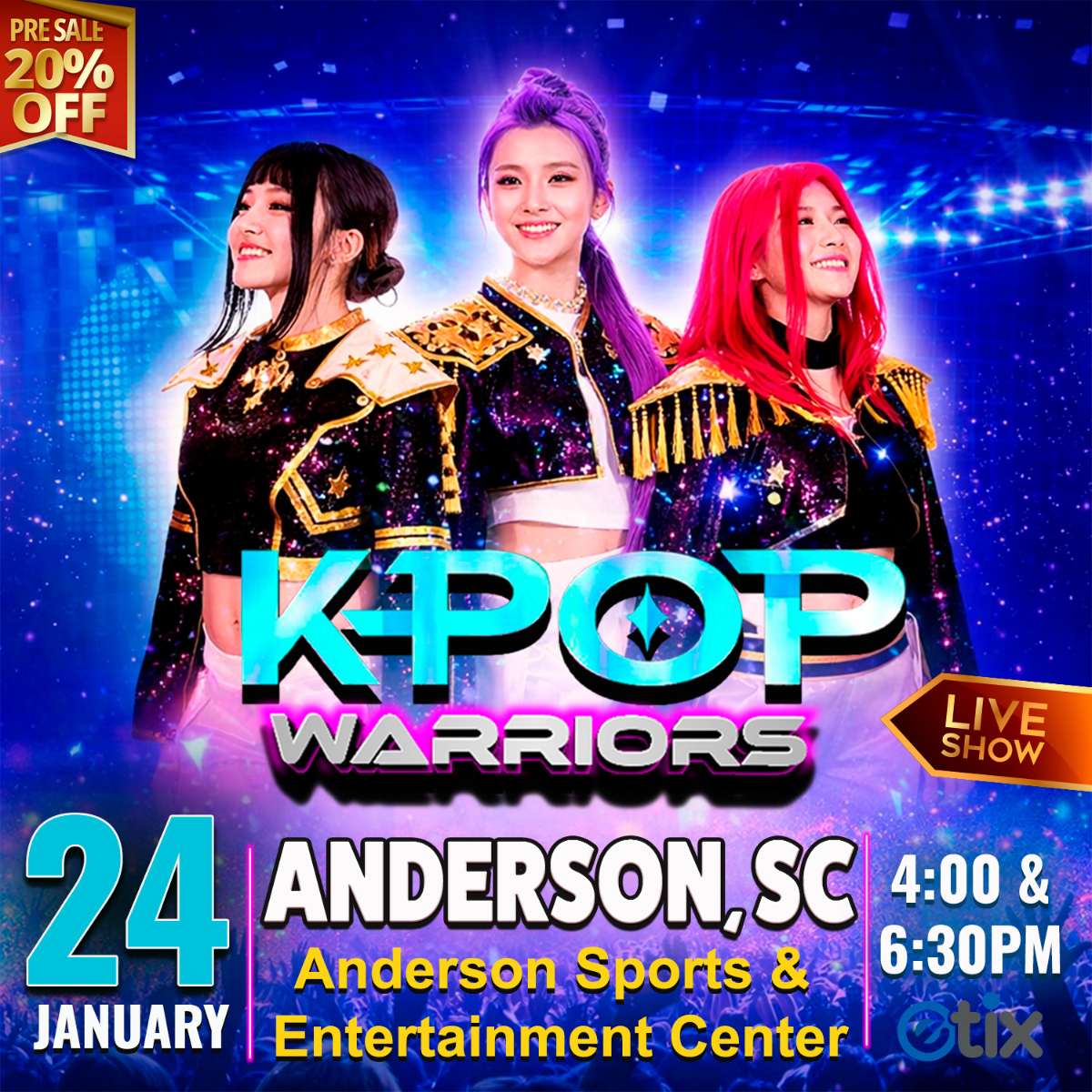 RESCHEDULED** K-Pop Warriors - 3:00pm Showtime Tickets | Anderson