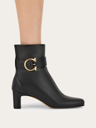Gancini ornament mid heel ankle boot - Women | Ferragamo