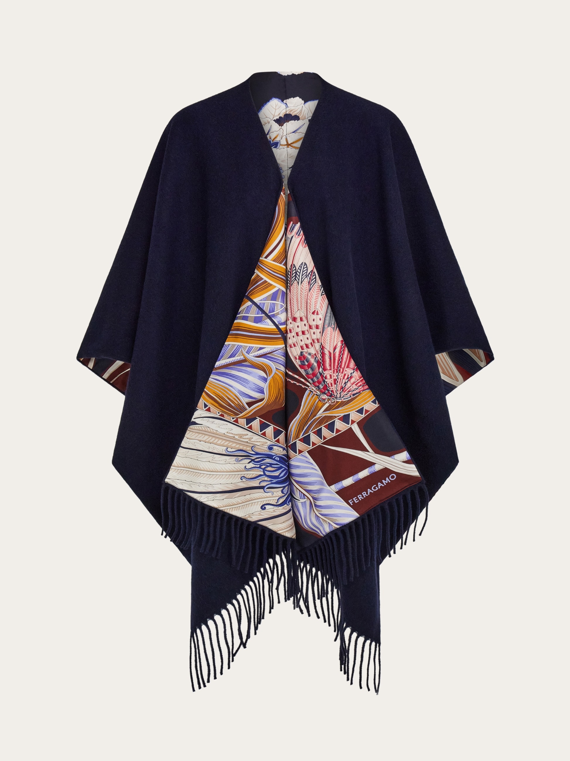 Cashmere and silk reversible cape - Women | Ferragamo