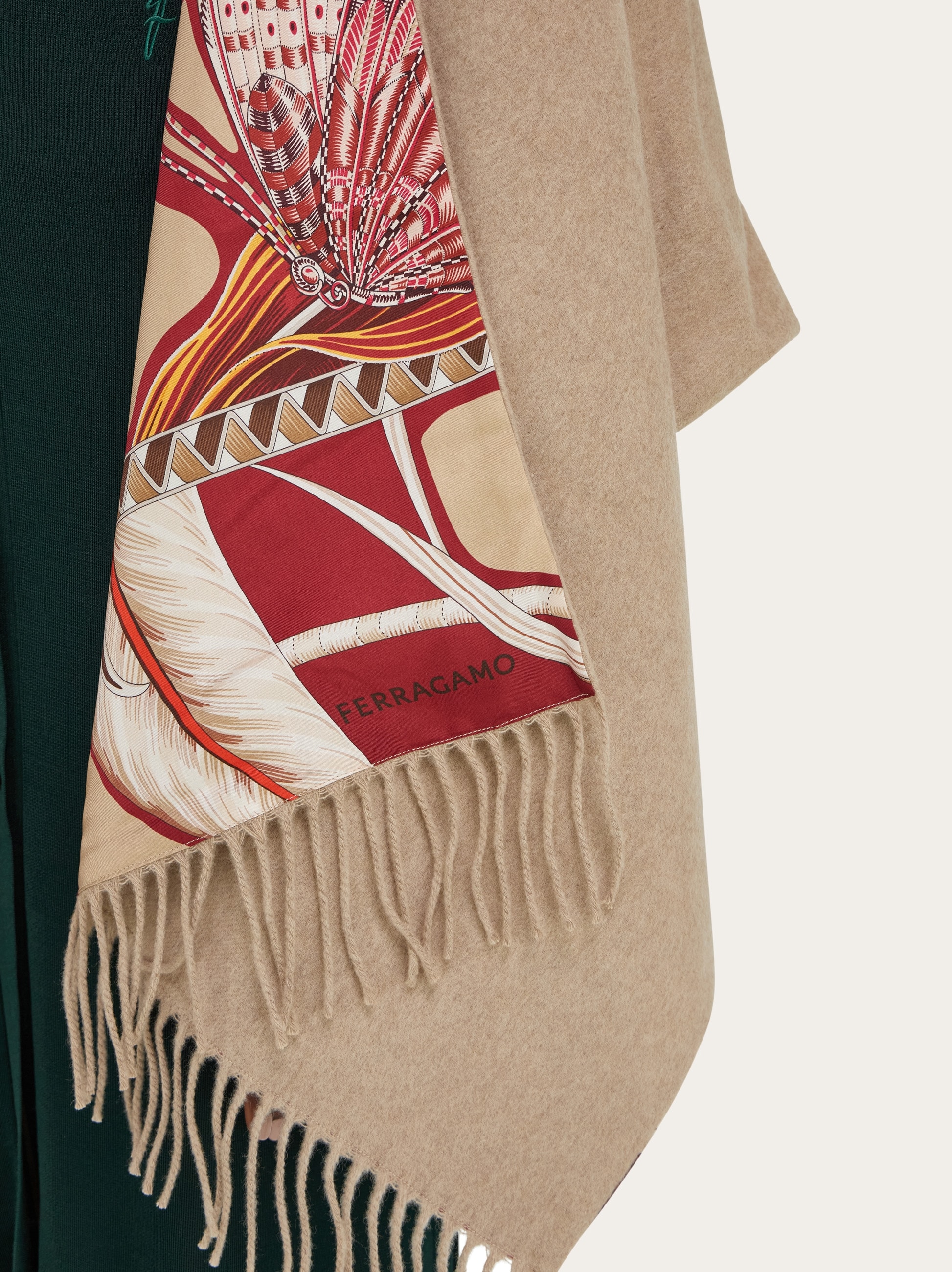 Cashmere and silk reversible cape - Women | Ferragamo