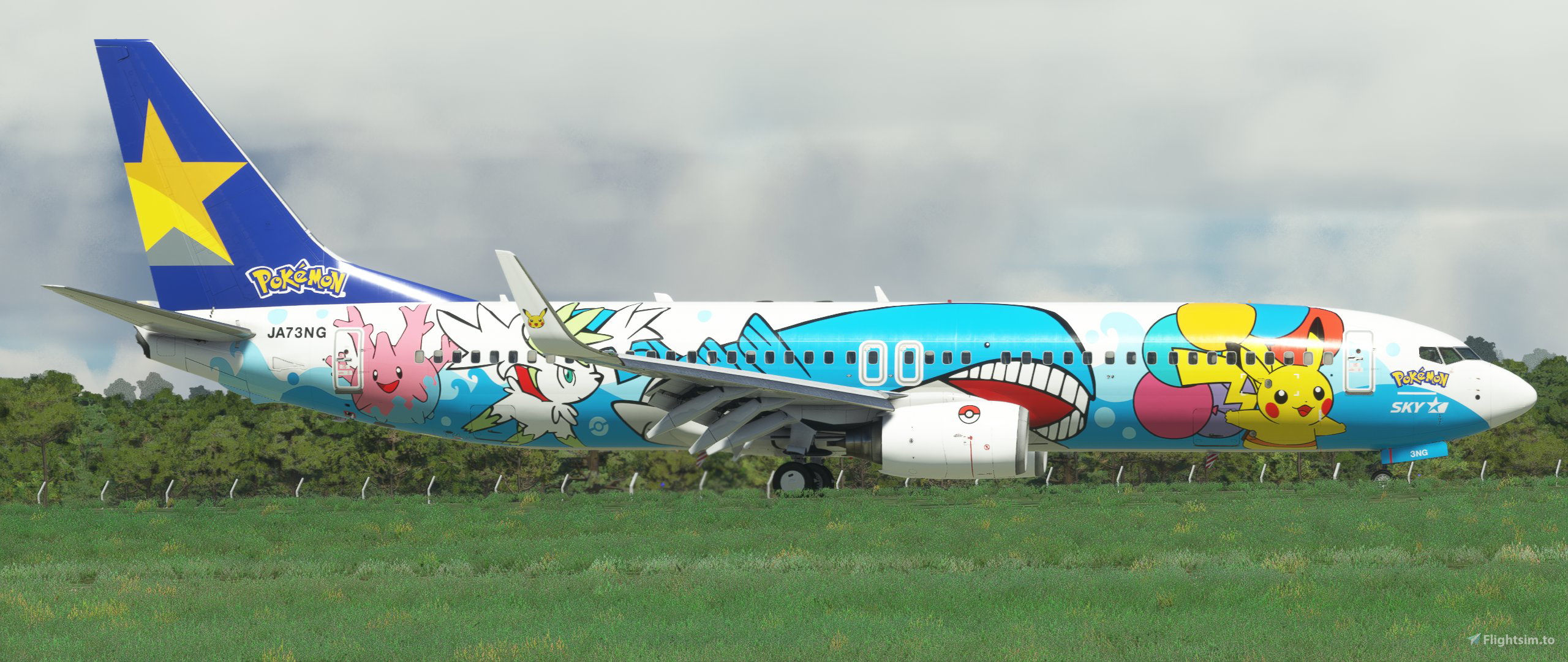 SKYMARK JA73NG Pikachu JET BC2 (2022) のために Microsoft Flight