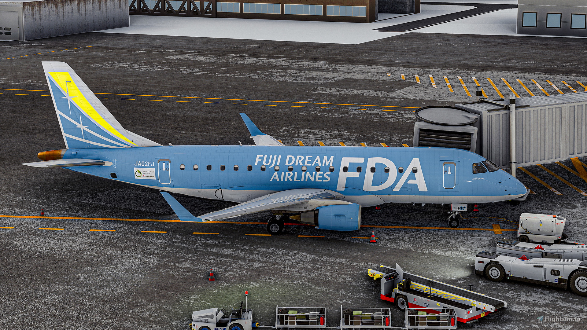 FDA Fuji Dream Airlines - JA02FJ Light Blue - FSS Embraer E170 の