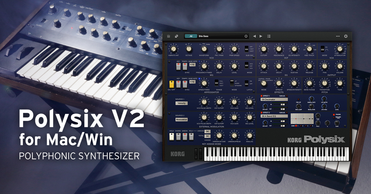Polysix V2 for Mac/Win - POLYPHONIC SYNTHESIZER | KORG (Japan)