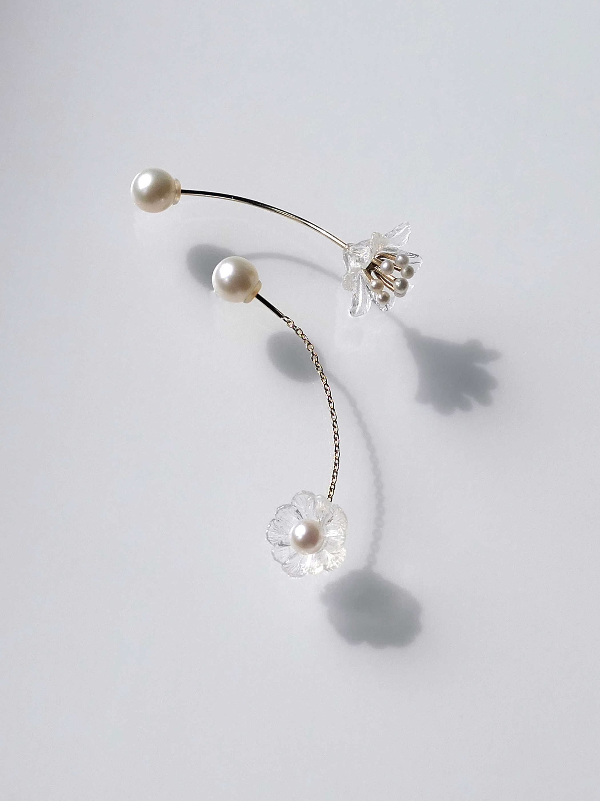 simmon official WEB SHOP | CLEAR FLOWER LONG PIERCED EARRING