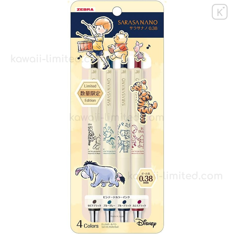 Japan Disney Sarasa Nano Gel Pen Set - Winnie the Pooh | Kawaii