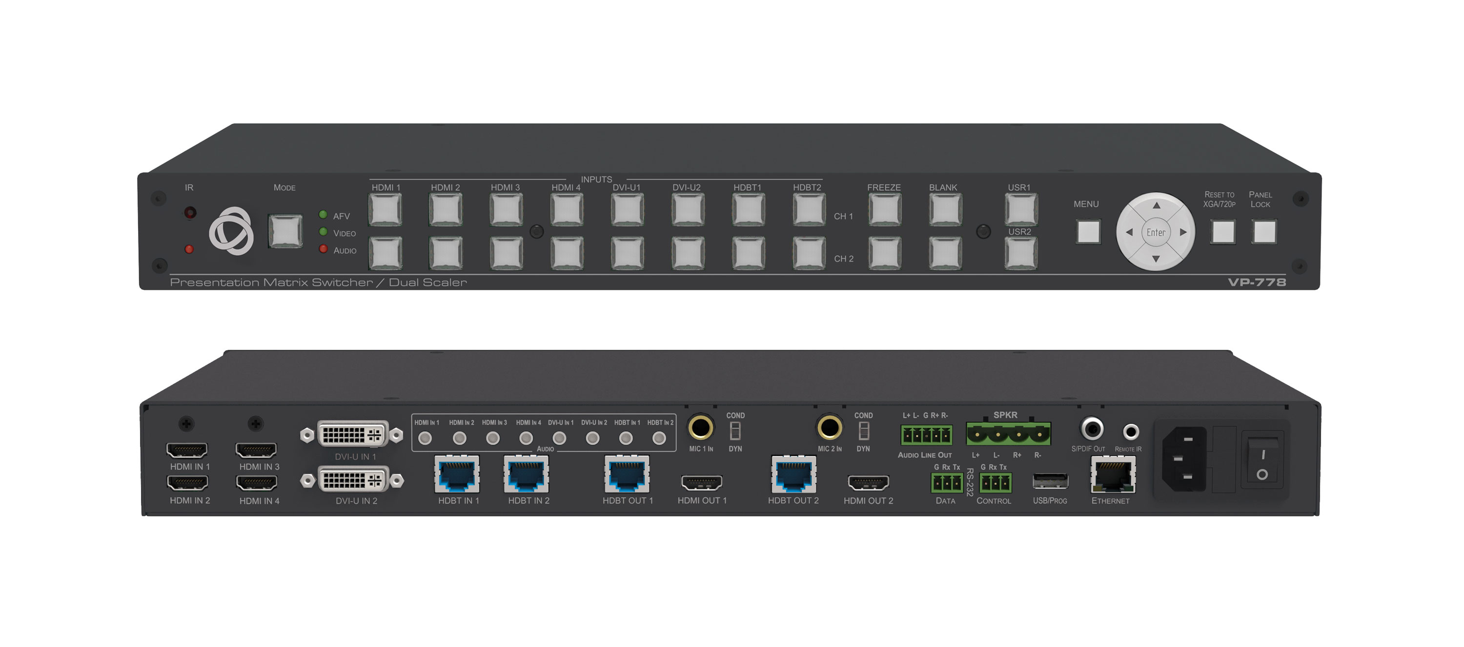 VP-778 8–Input Presentation Matrix Switcher/Scaler with Seamless