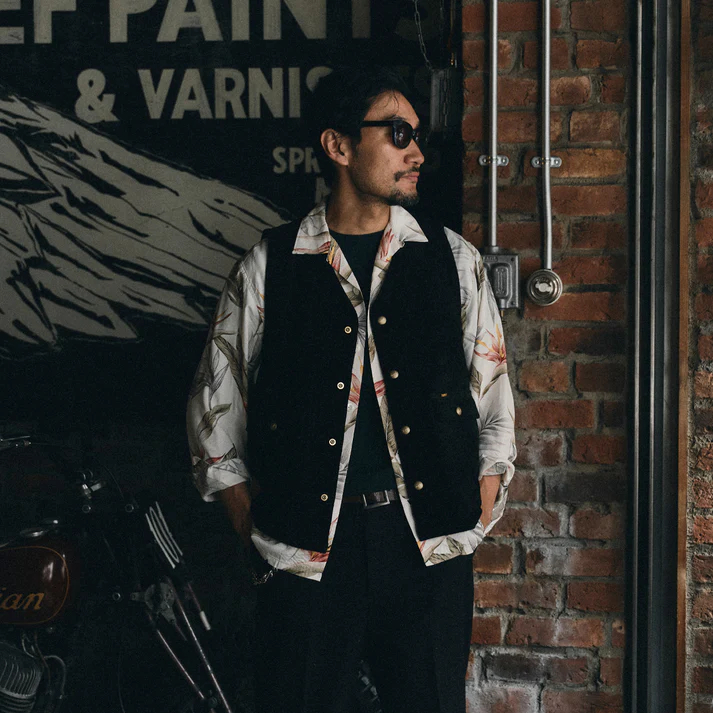 TR-YL07 ] Rancher Steerhide Vest [Rough Out] : Semi Basement