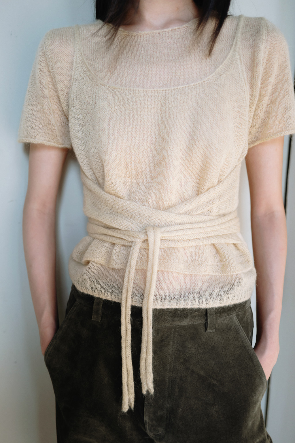 Mohair Wrap Sleeveless (Yellow / Khaki / Dark Gray) : MONOHA