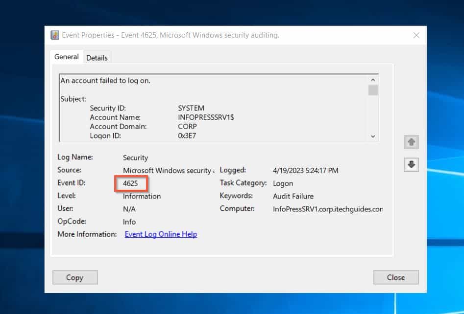 What is Event ID 4625: An Account Failed to Log On