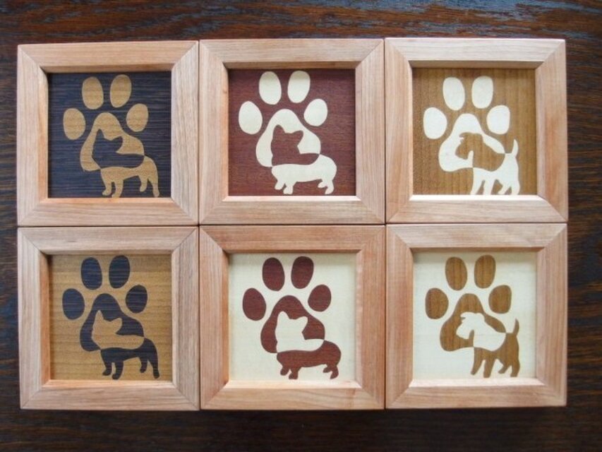 木象嵌ミニ額絵～ねこ1～ | iichi 日々の暮らしを心地よくする