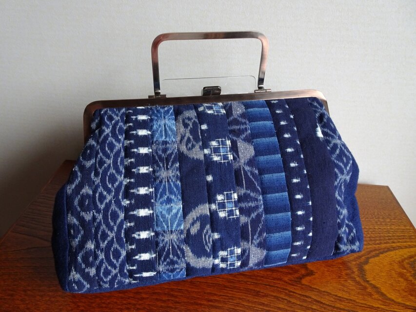 手織り久留米絣：パッチワークのクラッチバッグ（B-3） | iichi 日々