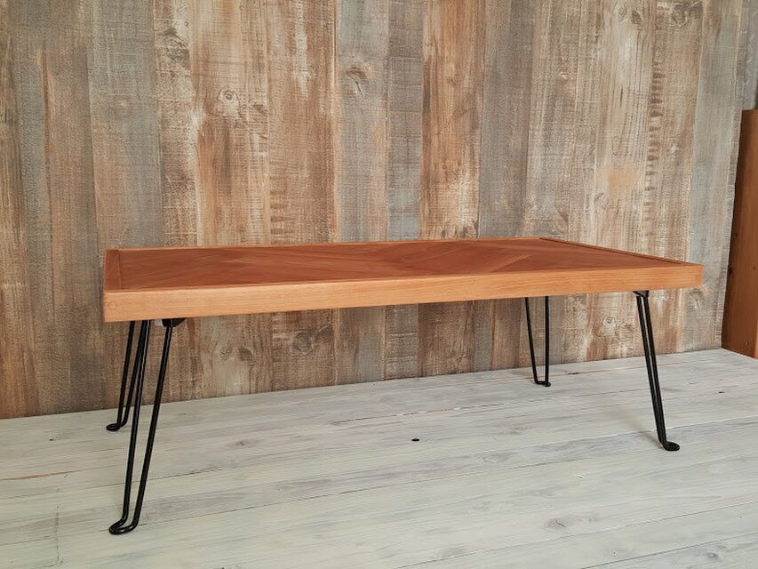 ヘリンボーンローテーブル(折りたたみ） | iichi 日々の暮らしを