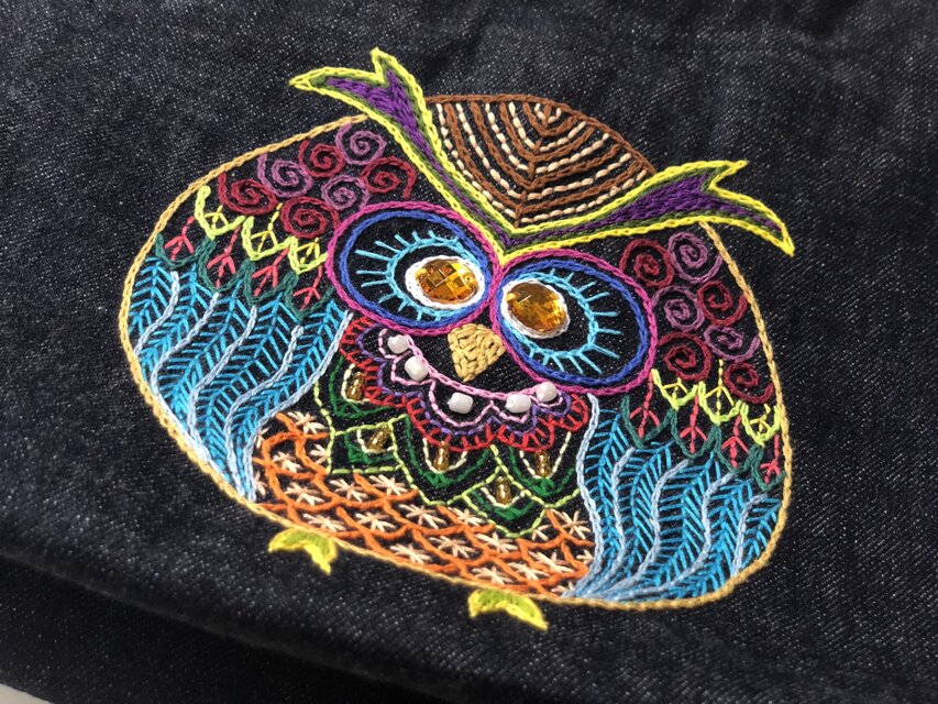 手作り刺繍入りデニムバッグ | iichi 日々の暮らしを心地よくする