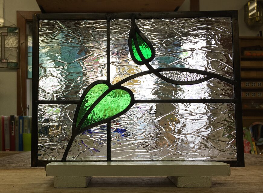 葉っぱのステンドグラスパネル no.2」ケイム組 | iichi 日々の暮らしを