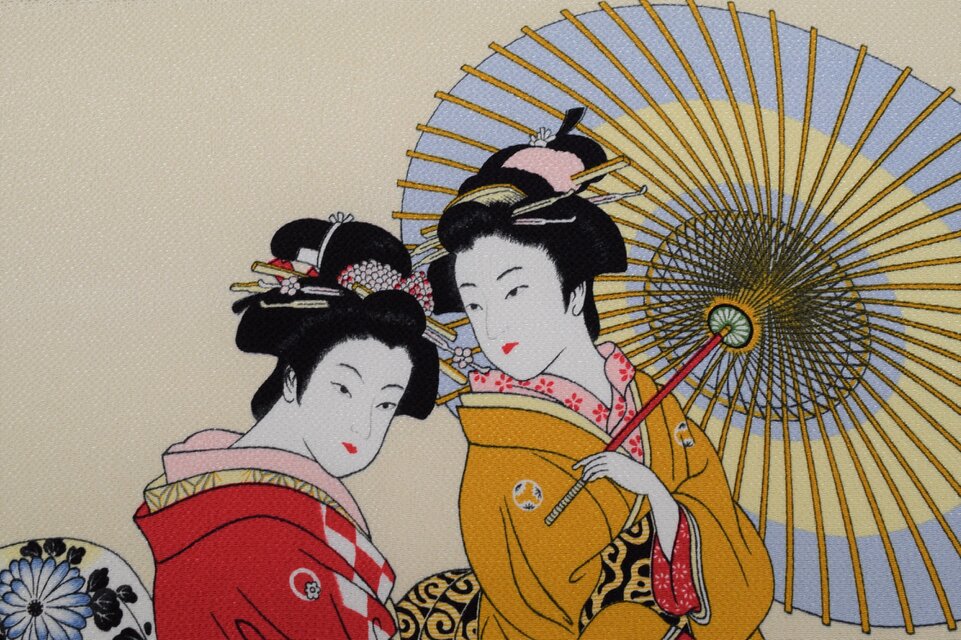 68cm 風呂敷 浮世絵 傘美人 レーヨン100％ 12-5810 | iichi 日々の