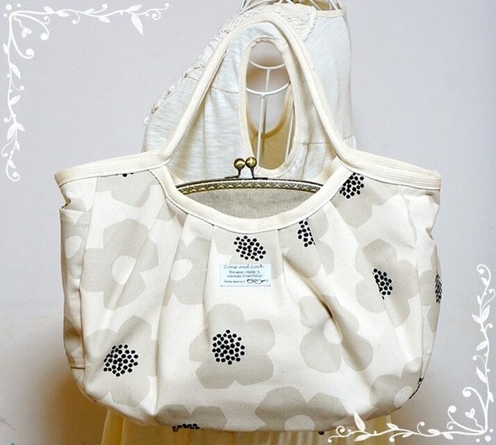 受注製作】大きめ あおりがま口グラニーバッグ | iichi 日々の暮らしを