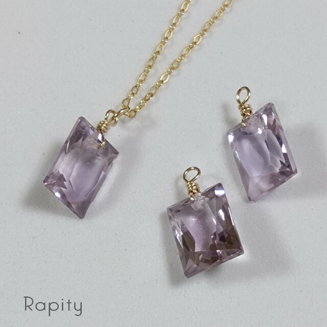 14kgf☆大粒 宝石質 天然石ピンクアメジスト（スクエアカット